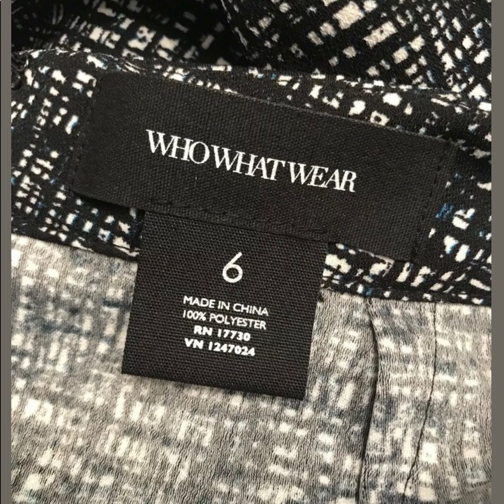 WHO WHAT WEAR Black/White Pencil Skirt Size-6